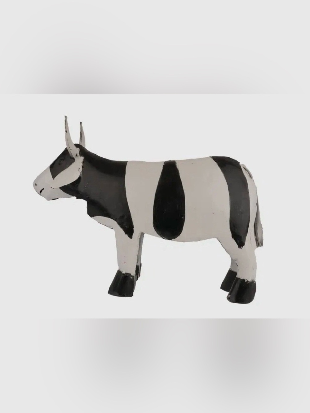 Metal 20” x 13” x 6” Black & White Cow